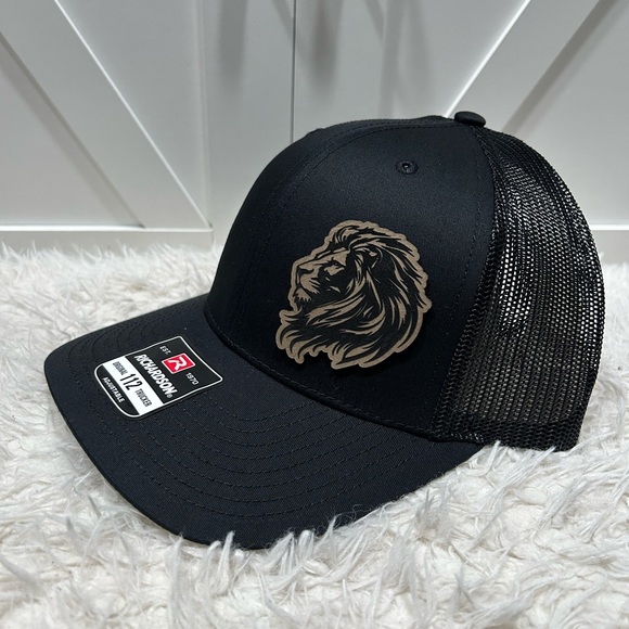 Lion Head Laser Engraved Richardson 112 Trucker Hat. - Picture 5 of 8
